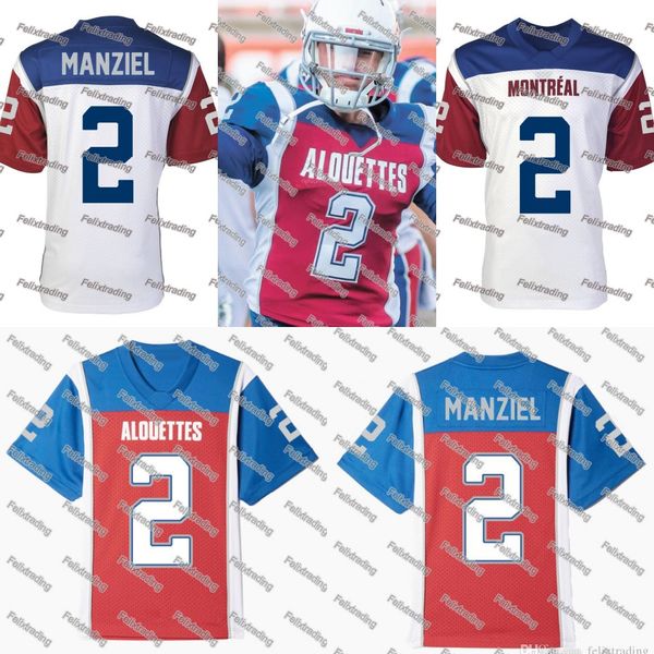 

2 Johnny Manziel Jersey MONTREAL ALOUETTES 13 Calvillo 7 JOHN BOWMAN CHIP COX Jersey Men all Stitched Custom Jersey