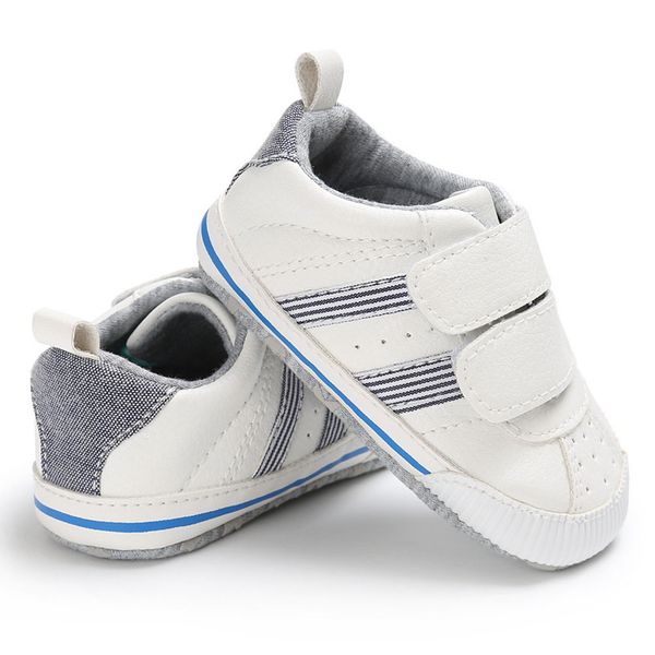 

toddler baby boys girls soft anti-slip magic tape prewalker crib shoes sneaker, Black