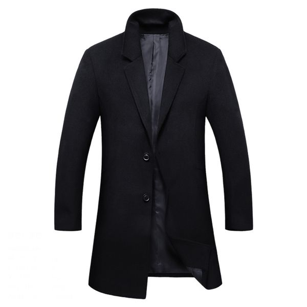 

2018 autumn new casual slim giacca uomo lana, Black