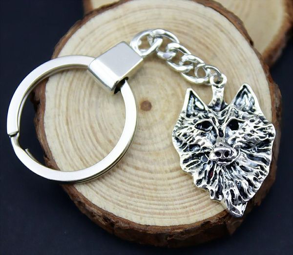 

6 pieces key chain women key rings fashion keychains for men wolf 33x23mm, Slivery;golden