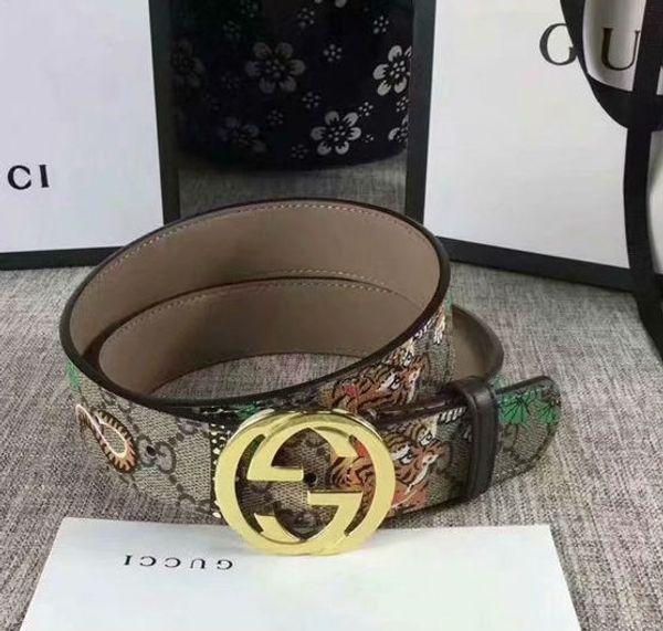 

Late t luxury de igner belt cowhide belt for men and women olid copper buckle fa hion colored printed pattern belt