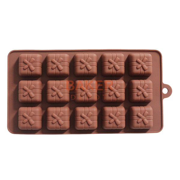 

wholesale- silicone mold 15 even bow box chocolate mould ice cube molds cdsm-221
