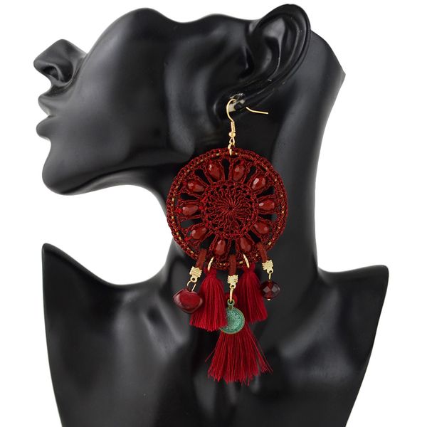 

idealway новая мода 3 цветов чешский сплав поток кисточкой падение мотаться серьги ювелирные изделия, Golden