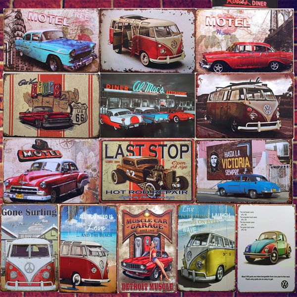 

Car bu vw combi wagon retro plaque wall decor for bar pub home vintage metal po ter plate metal ign painting 20 30cm
