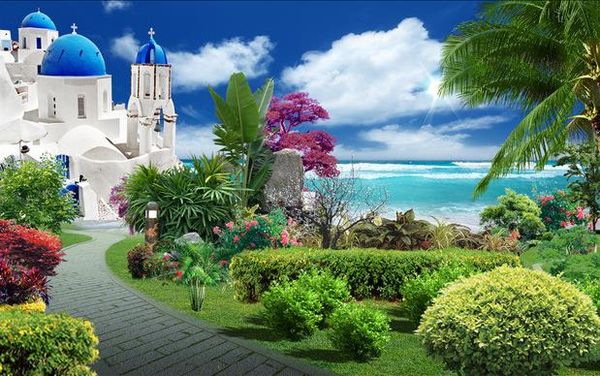 

пользовательские настенные росписи современного искусства живопись высокого качества настенные обои эгейский сад hd tv фон стены фото обои