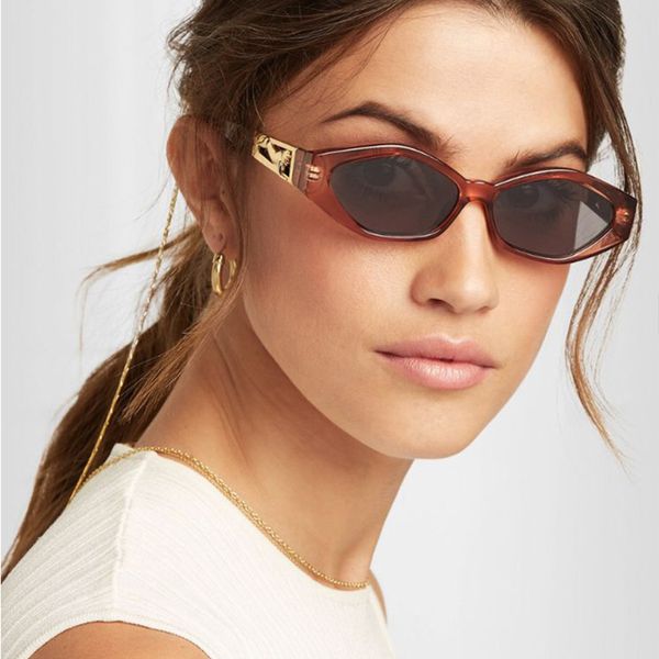 

royal girl vintage cat eye sunglasses women 2018 brand designer modern sun glasses female black red frame oculos uv400 ss623, White;black