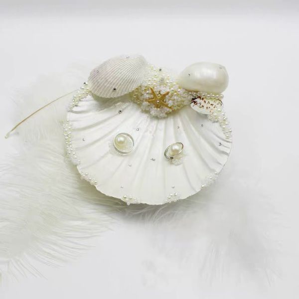 

shell ring pillow beach wedding ceremony proposal engagement marriage unique handmade p props booth wholesale ing