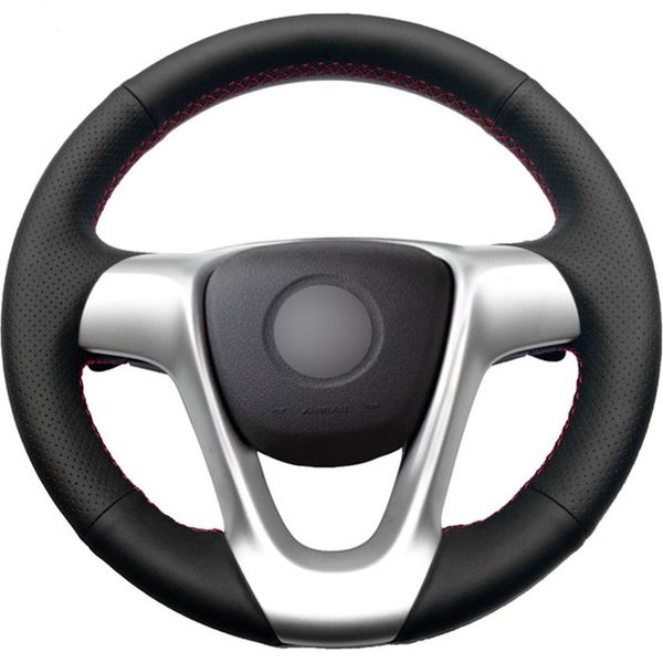 

black genuine leather diy hand-stitched car steering wheel cover for smart fortwo 2009-2013 smart forjeremy 2013