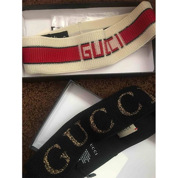 

De igner ela tic headband for women and men brand greed and red triped hair band head carf for women girl headwrap gift, Silver