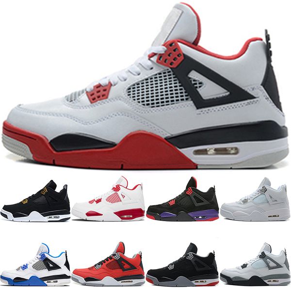 

basketball shoes 4 4s men raptors pure money bred royalty black white cement toro bravo mens sport sneaker size 41-47 wholesale online, White;red