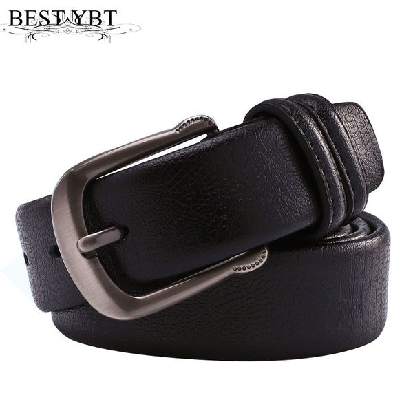 

ybt men belt imitation leather alloy pin buckle belt business affairs men fashion casual simple, Black;brown