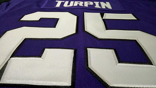 

youth #25 purple kavontae turpin tcu horned frogs alumni college jersey or custom any name or number jersey, Black;red