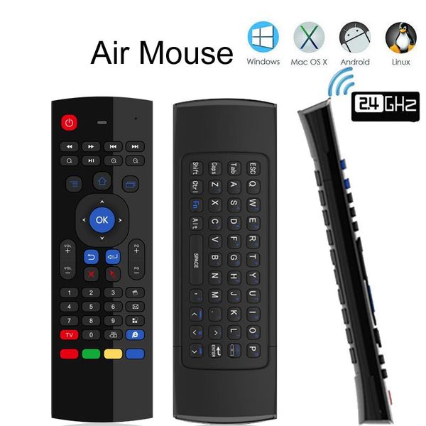 MX3 Air Mouse Retroilluminazione MX3 Tastiera wireless 2.4G IR Learning Fly Air Mouse backlit per Android TV Box Smart TV