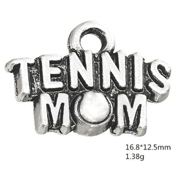 

2021 tennis mom sporty word charms other customized jewelry, Bronze;silver