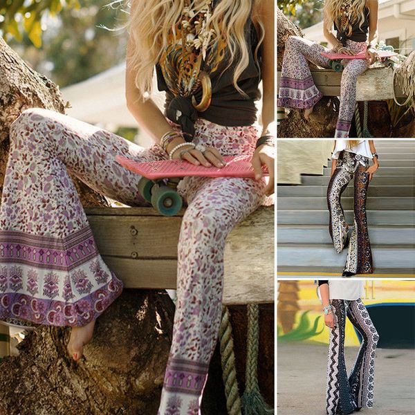 Compre Nuevos Pantalones De Moda Para Mujer Boho Hippie De Cintura