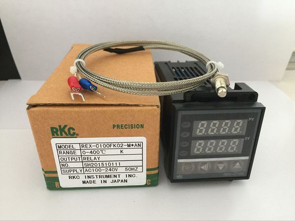 

dual digital rkc pid temperature controller rex-c100 with k thermocouple, relay output
