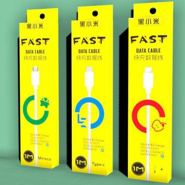 

X06 micro u b quick charger for android phone cable type c charger data cable with retail package 1m 3ft white