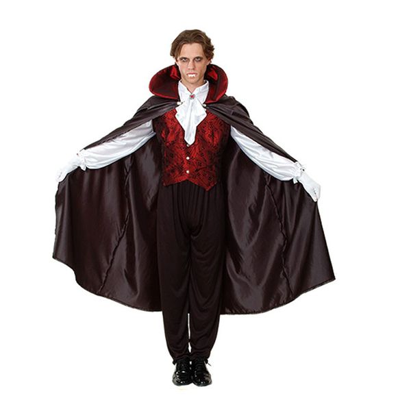 

2018 adults devil vampire costume man stage performance show cosplay costume halloween masquerade party supplies purim, Black;red