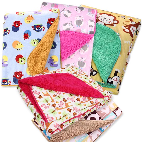 

1pc super soft cute double layer children blanket baby blanket 102*76cm autumn winter sheep calves small multifunctional