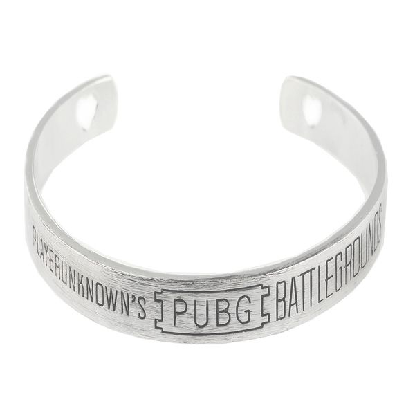 

2018 new game pubg player unknown's battlegrounds series men punk adjustable metal bracelets & bangles, White