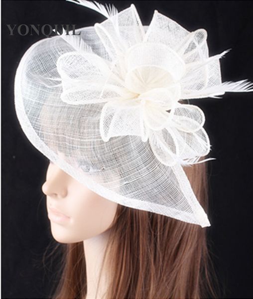 

21 colors sinamay hats women feather hair accessories fancy wedding fascinators for wedding hats bridal headwear races of1539