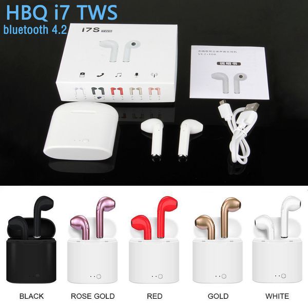 

i7s i7 tws twins mini wireless earphones headset with mic stereo v4.2 headphone bluetooth earbuds with charge box for iphone android