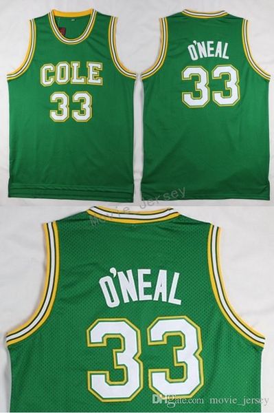 

stitched men's cole high school #33 shaquille o'neal jersey embroidery shaquille o'neal jerseys fast ing, Black;red