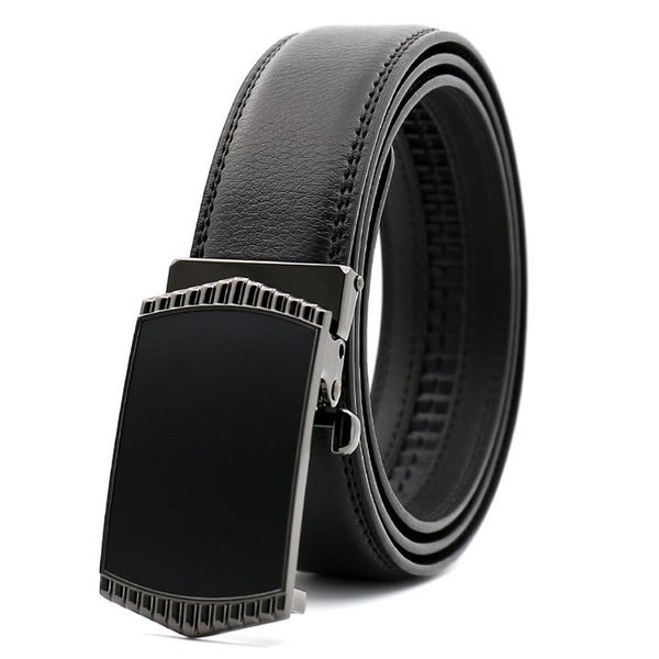 

fashion new arrival brand automatic buckle men belt genuine leather belt for men brand luxury business cow skin male strap lh102, Black;brown