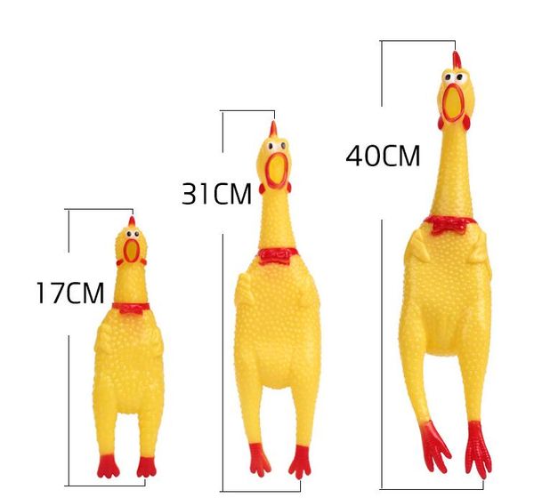 17 cm 32 cm 40 cm Pollo urlante Spremere Giocattolo sonoro Cane da compagnia Gatto mastica giocattolo per bambini Decompressione strumento divertente Gomma Squeak Squeaker cucciolo regalo