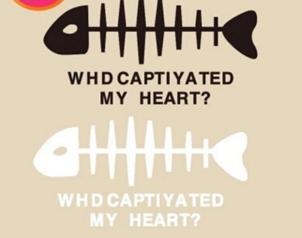 

T-shirts And Hoodies DIY Stickers White Black Fish bone Men Women Couples Patches Iron-on Transfers Patches For Clothes