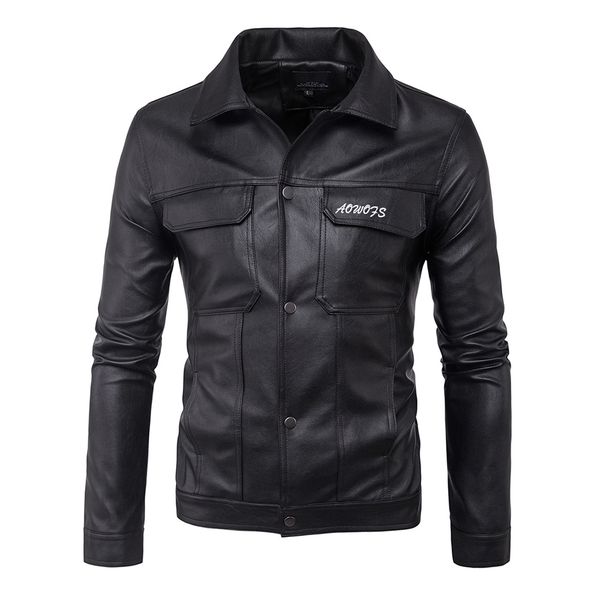 

herobiker vintage retro motorcycle jackets men pu leather jacket biker alphabet embroidery punk classical windproof moto jacket