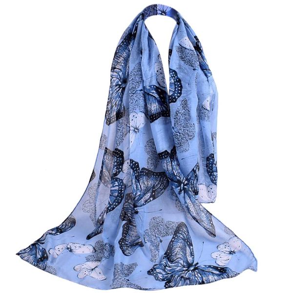 

fashion autumn women scarves ladies butterfly printed long soft wrap shawl chiffon shawl scarf scarves stole for women dropship
