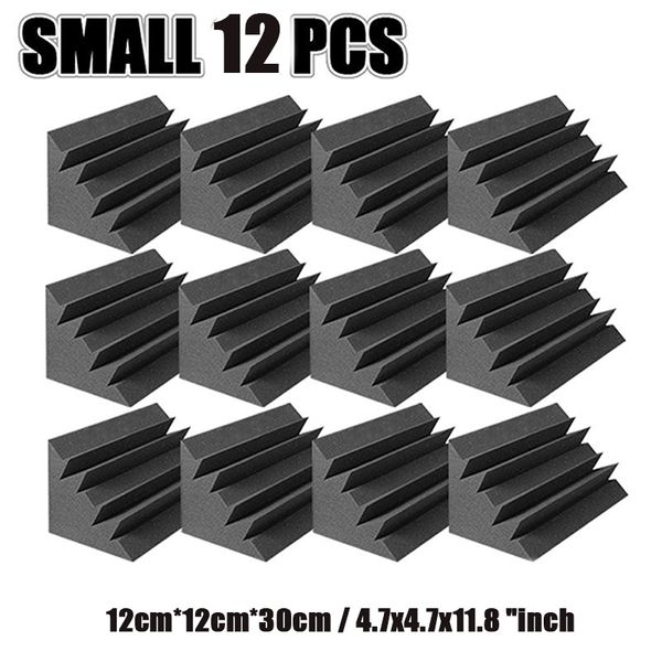 

12pcs new type fireproof studio acoustic foam corner bass trap sponge sound absorption wall sound treatment soundproof panel (4.7x4.7x9.8 &q