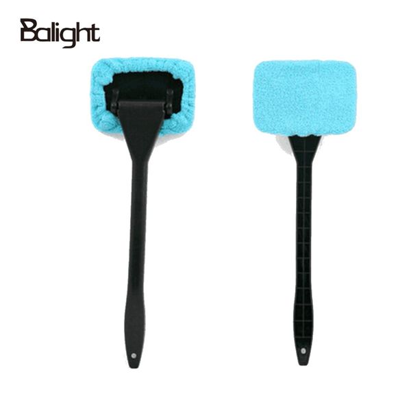 

balight microfiber auto window cleaner long handle car washer brush car windshield glass wiper cloth clean tools washable
