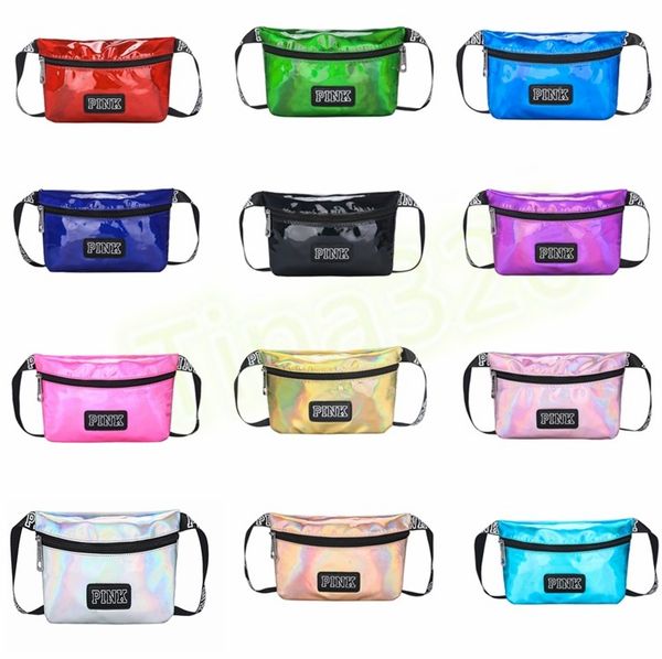 

Pink bag pack la er wai t bag 12 color pink letter beach travel bum bag waterproof handbag pur e torage bag d0013