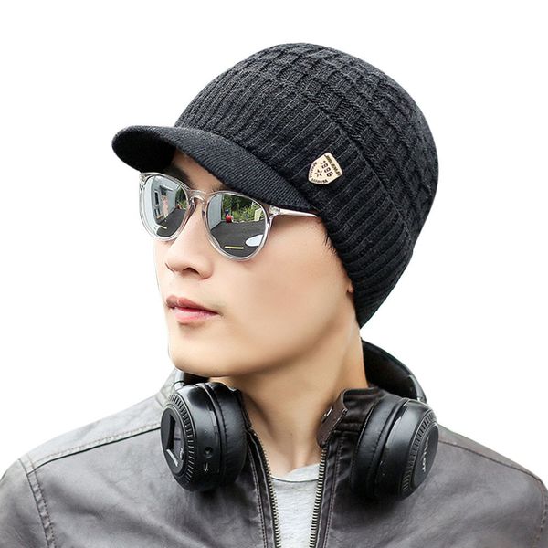 

amazing men warm baggy weave crochet winter wool knit ski caps hats men winter fashion warm hat