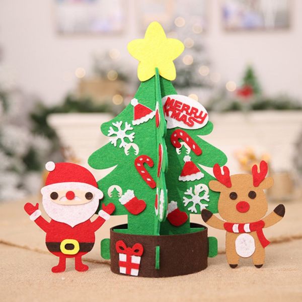 

children diy christmas gifts non-woven christmas tree with cute ornaments new year decoration