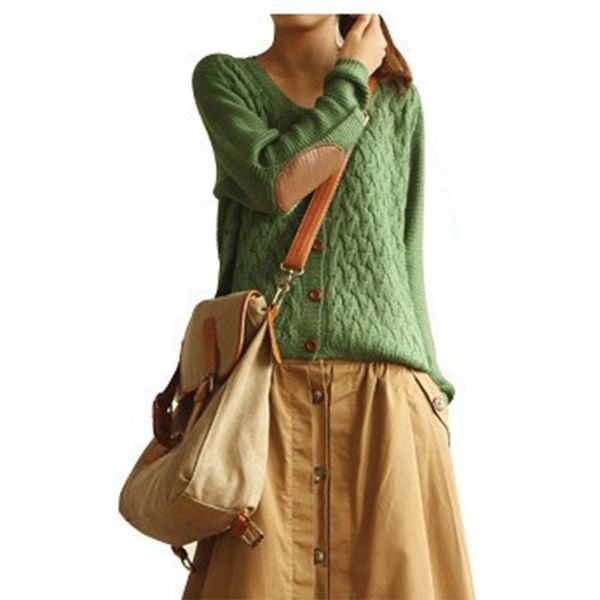 

new autumn winter cardigan women elbow patch jumper jacket big yards thick sweater coat loose retro pull femme vestidos lxj093, White;black
