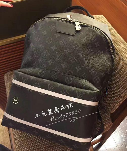 

genuine leather apollo backpack m43408 black mens bag back pack large travel bags purse shoulder bag