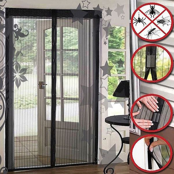 Magic Mesh Hands Free Screen Door Magnets Anti Bug Fly Mosquito Door Anti Insect Net Netting Megic Popular Keep Fresh Bugs Out Mosquito Net Baby