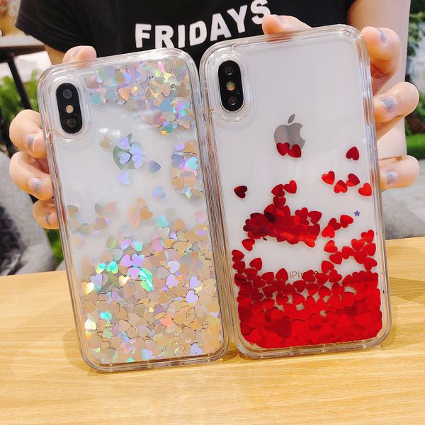 

For iphone xr x max 6 7 8 plu dynamic liquid glitter quick and oft tpu phone ca e cover high quality