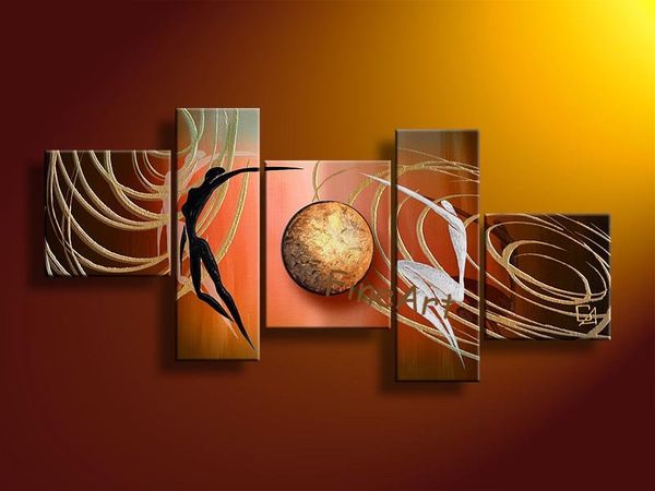

hand-painted on canvas modern abstract oil painting canvas art decorative wall pictures 5 panel canvas art unique gift kungfu art