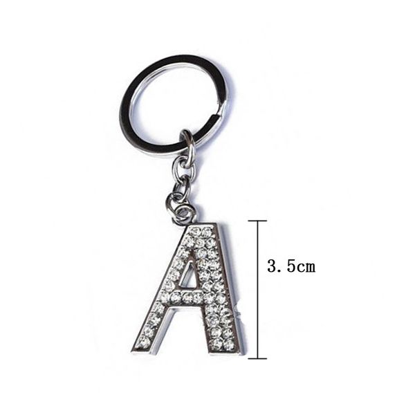 

crystal rhinestone alphabet keychain a to z 26 style silver initial letter key chain key ring women bag charm pendant holder