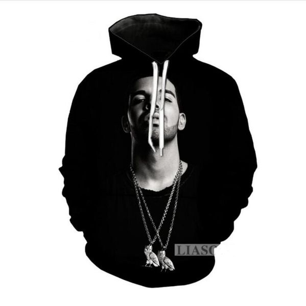 

fashion womens/mens singer god's plan drake funny 3d print casual crewneck hoodies plus size lms06, Black