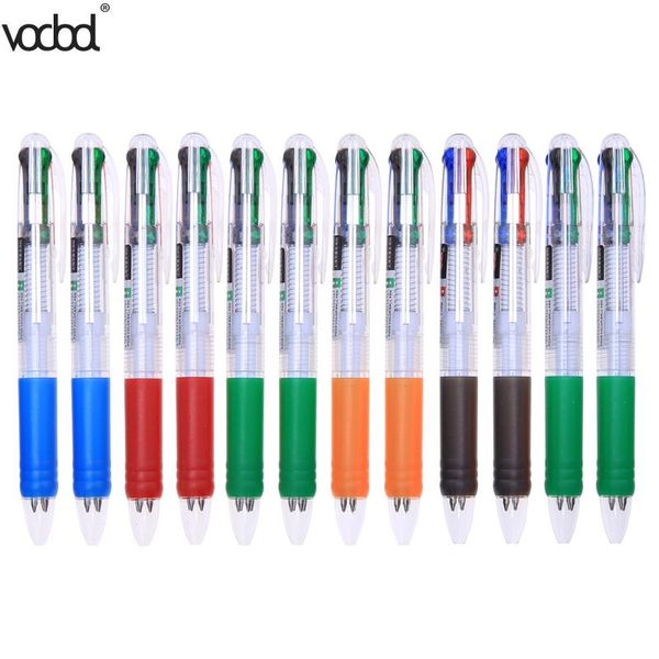 

vodool 4colors 12pcs/set ballpoint pen writing pen novelty multicolor ball colorful stationery creative school supplies, Blue;orange