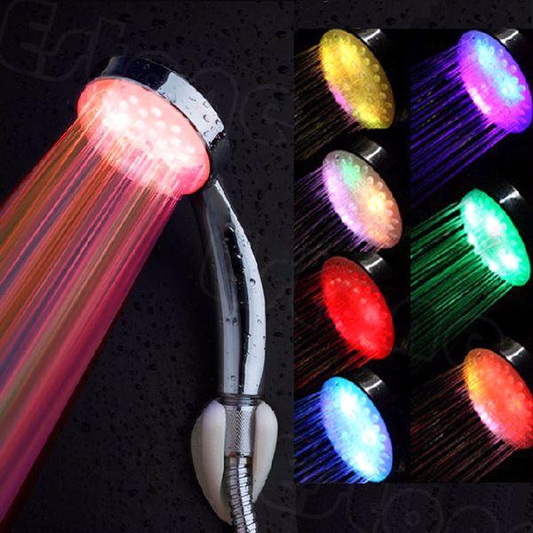 

hngchoige colorful led light stainless steel round rain bathroom shower head #d7834#