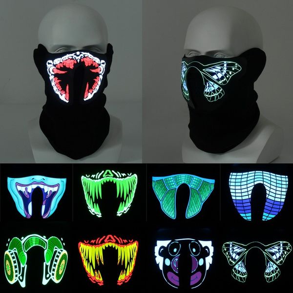 

led glowing mask light cosplay luminous flash masks halloween party prop masquerade masks christmas costume accessories