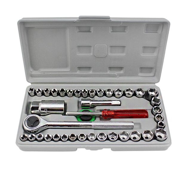 

40pcs 1/4 Combination Drive Socket Set and Socket Wrench Set Car Repair Tool Auto repair set