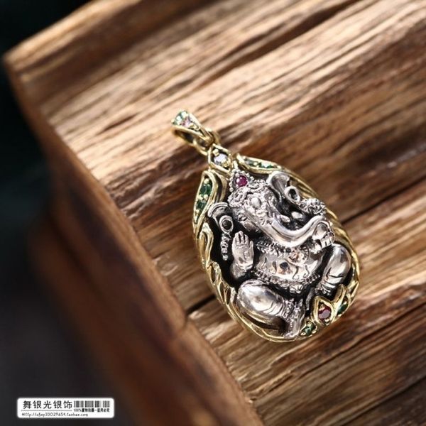 

pendant necklace for men and women s925 silver thailand elephant head god elephant jewelry pendant