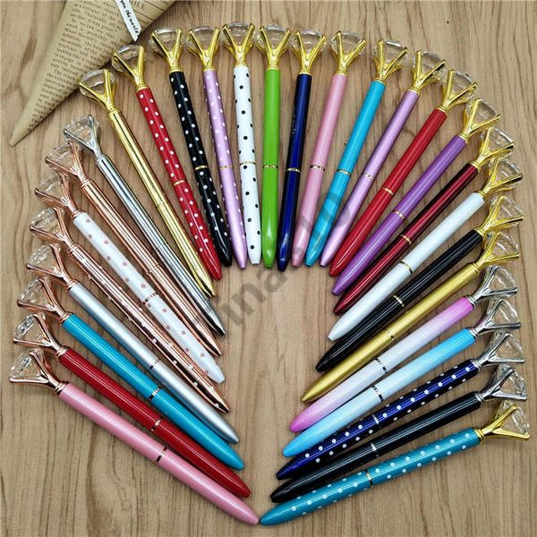 

Ballpoint pen rotating cry tal pen ballpoint pen with large diamond fa hion chool tudent luxury office upplie 380pc t1i961